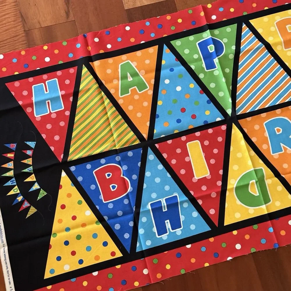 Moda Fabric Beary Happy Birthday Banner by Berenstain Bears Fabric Panel 55520